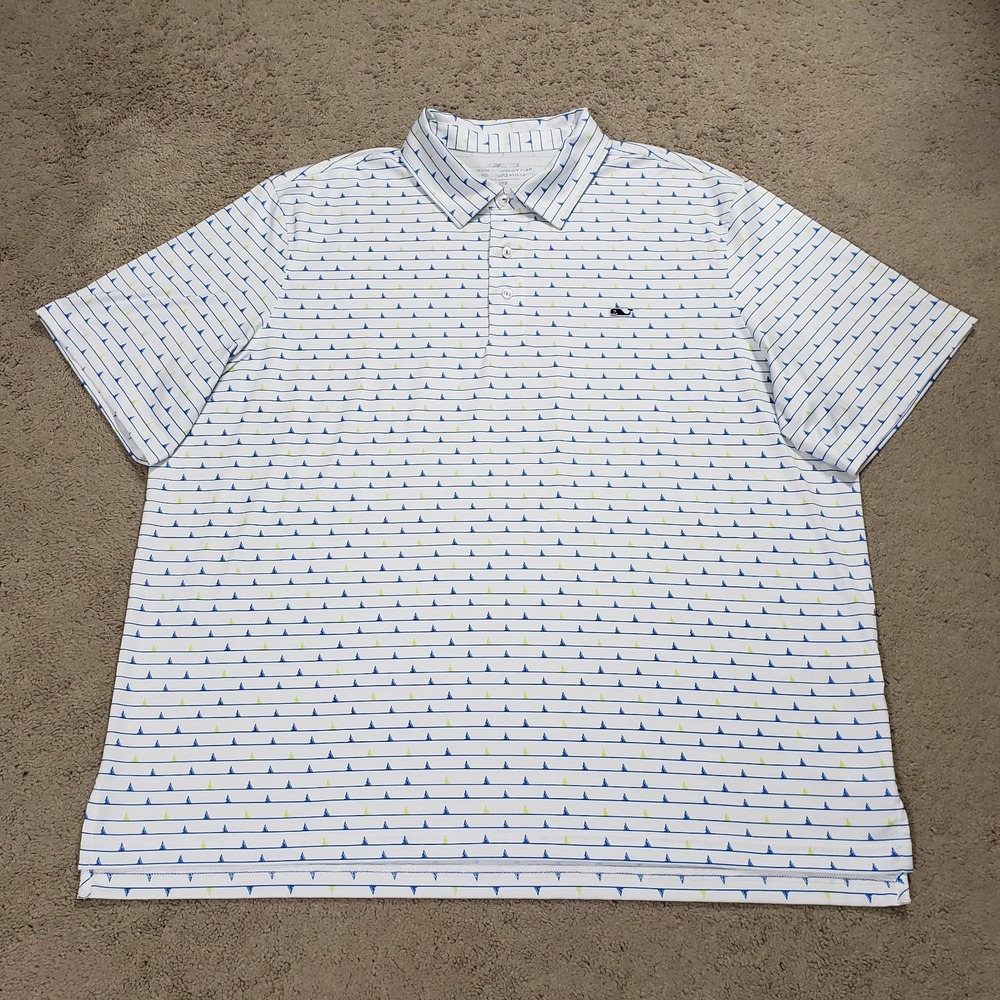 Vineyard Vines Mens Polo 2XB Sankaty Performance OTG Sailboat Stretch Whale